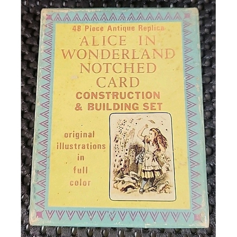 Vintage Alice In Wonderland Notched Card Construction Building Set John Tenniel